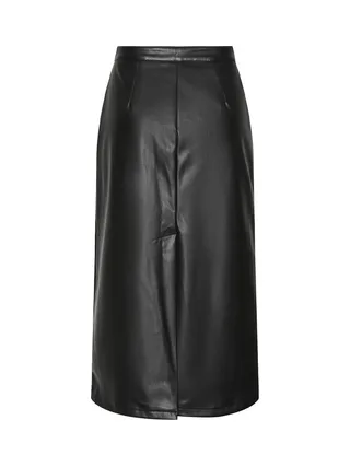 Jupe Simili Cuir Noir Femme Pieces Neeth 2