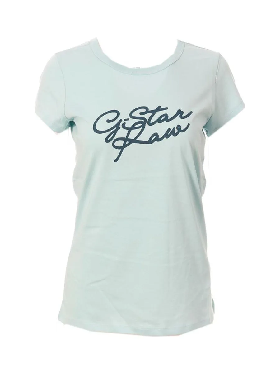 T-shirt Bleu Femme G-Star Raw Cursive 2