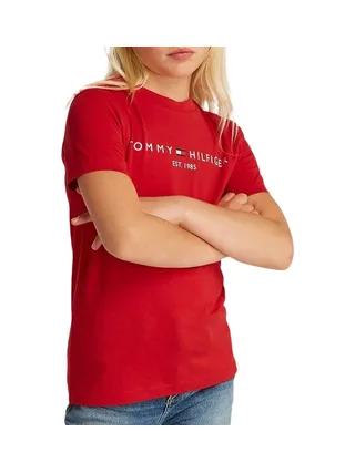 T-Shirt Rouge Fille Tommy Hilfiger Script 1