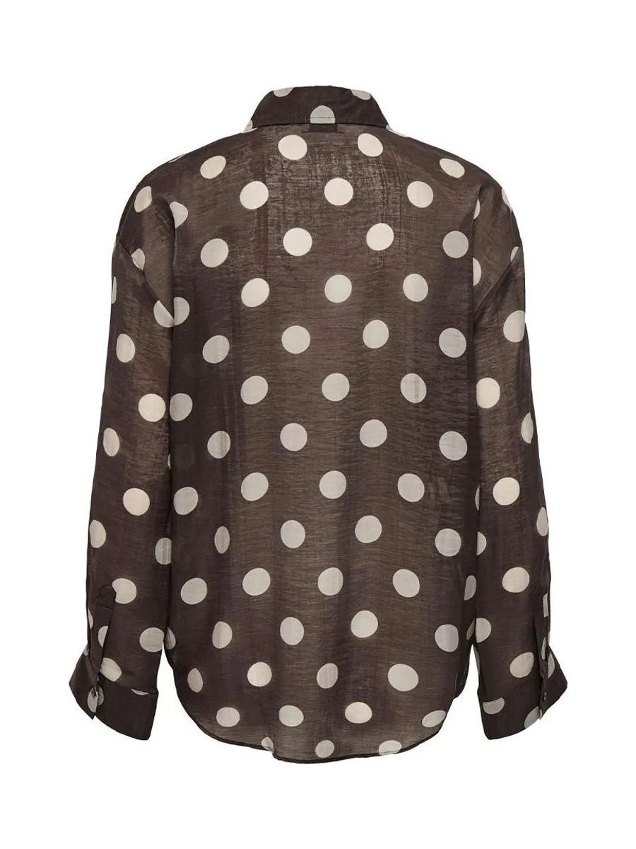 Chemise à Pois Marron Femme JDY Fay 3