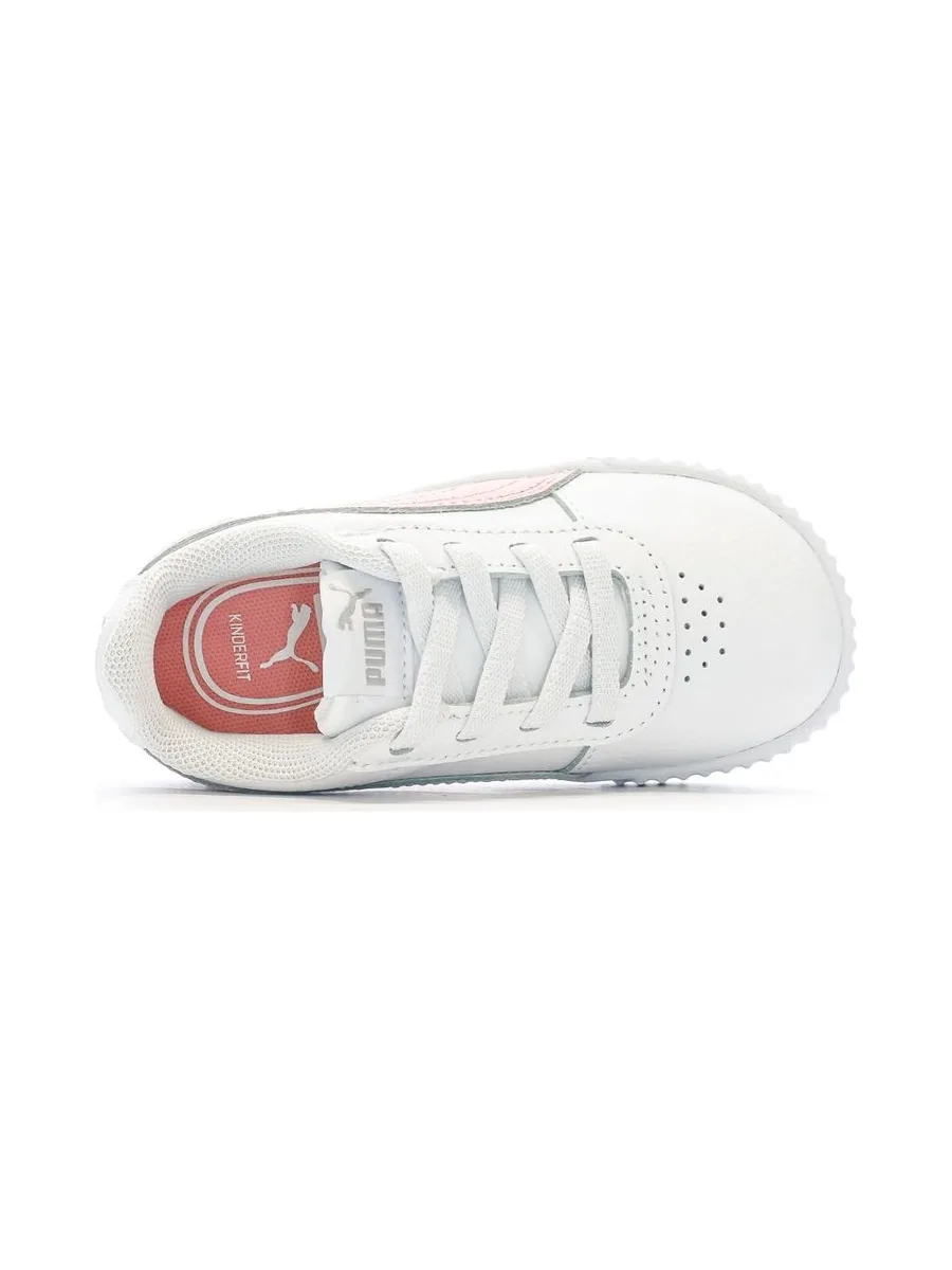 Baskets Blanche/Rose Fille Puma Inf Carina 5