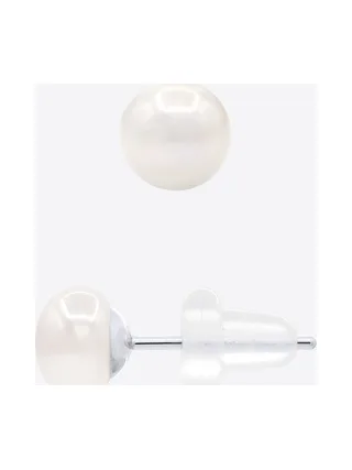 Boucles d'Oreilles Véritables Perles d'Eau Douce Bouton 5-6 mm — Or 375 Millièmes 5