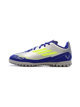 Chaussures de Foot Gris/Bleu Junior Adidas F50 Club TF J Messi 1