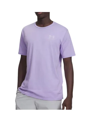 T-shirt Violet Homme Under Armour Left Chest 1