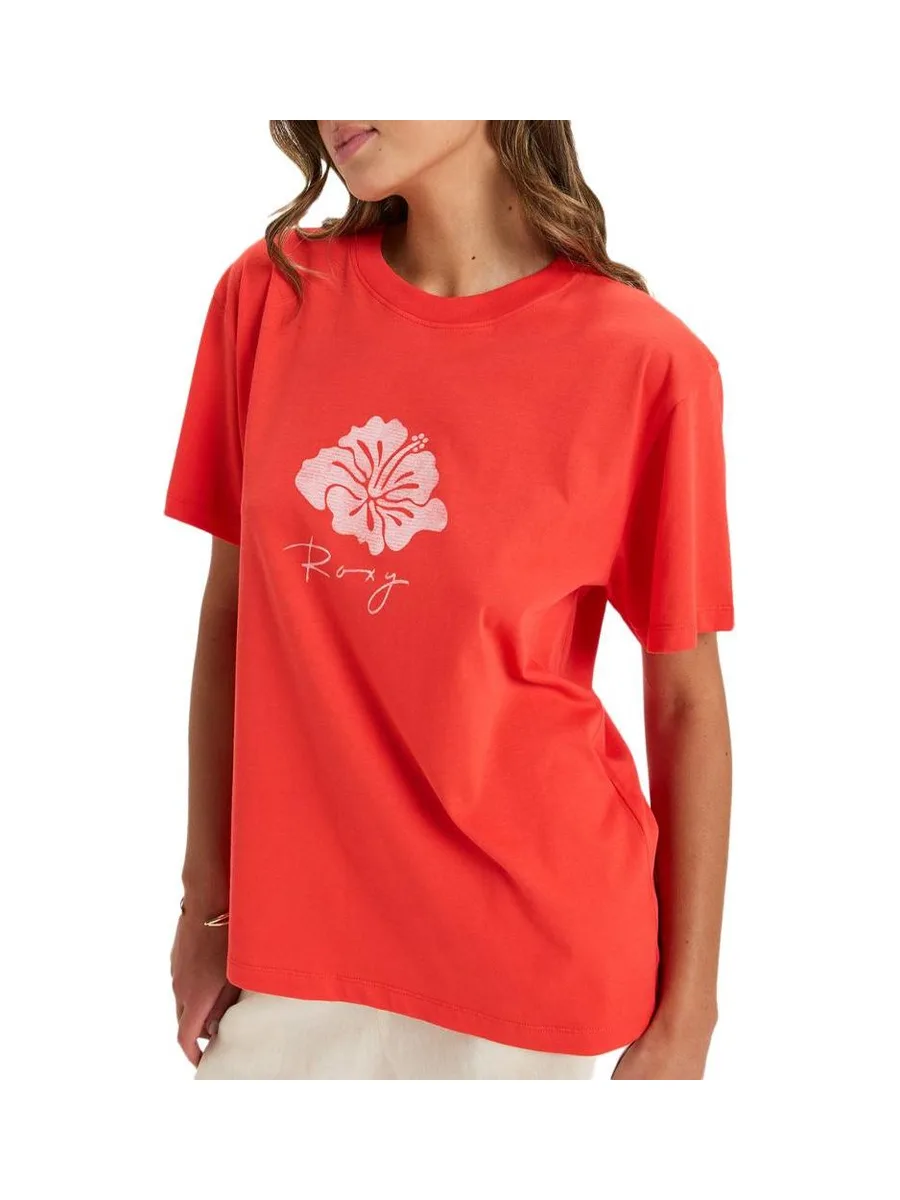 T-Shirt Rouge Femme Roxy Hangloose 2