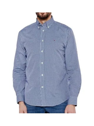 Chemise à Carreaux Bleu Homme Tommy Hilfiger Flex Poplin Gingham 1
