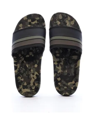 Claquettes Noires/Kaki Homme Quiksilver Rivi 3