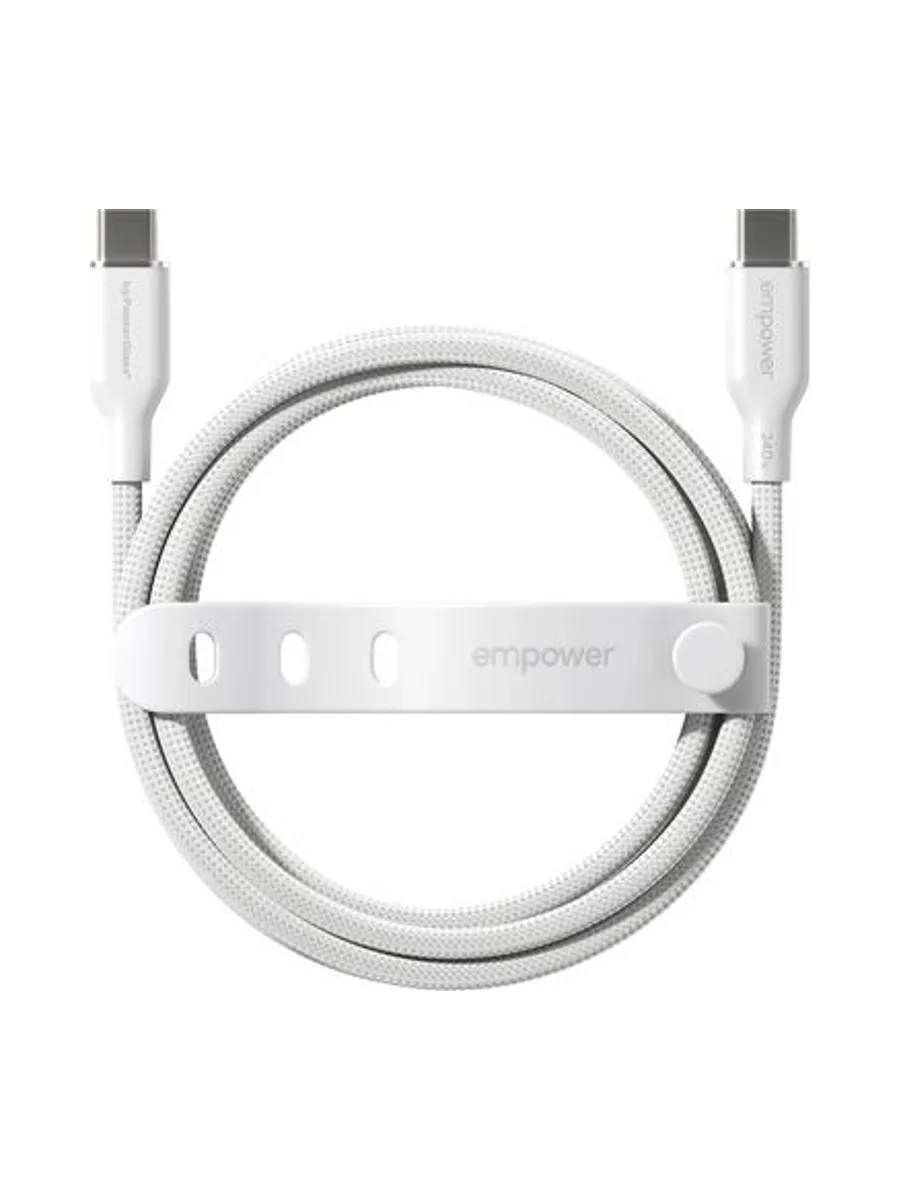 PanzerGlass empower™ by ® Racing 240W USB-C to USB-C Cable | USB 2.0 | 1.2M | Silver White USB cable 4