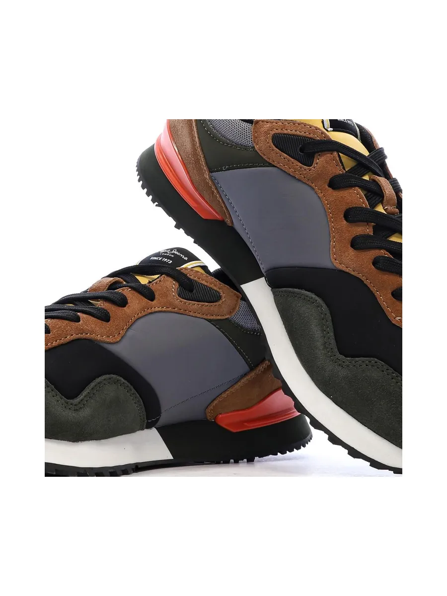 Baskets Marine/Kaki/Rouge Homme Pepe jeans Brit Road M 8