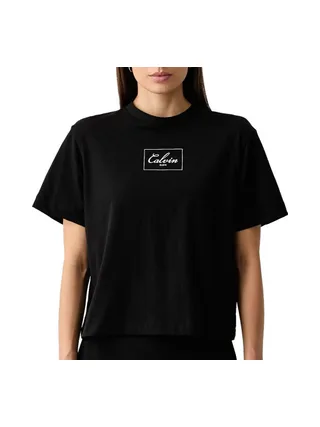 T-Shirt Noir Femme Calvin Klein Jeans Boxy Bold 1