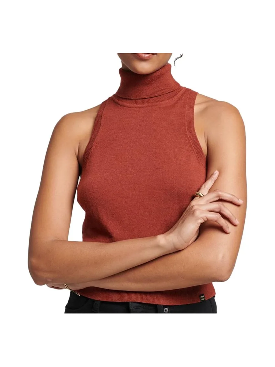 Débardeur Rouge Femme Superdry Studios Merino 2