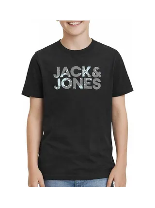 T-shirts Noir Garçon Jack & Jones Corp Splash 1