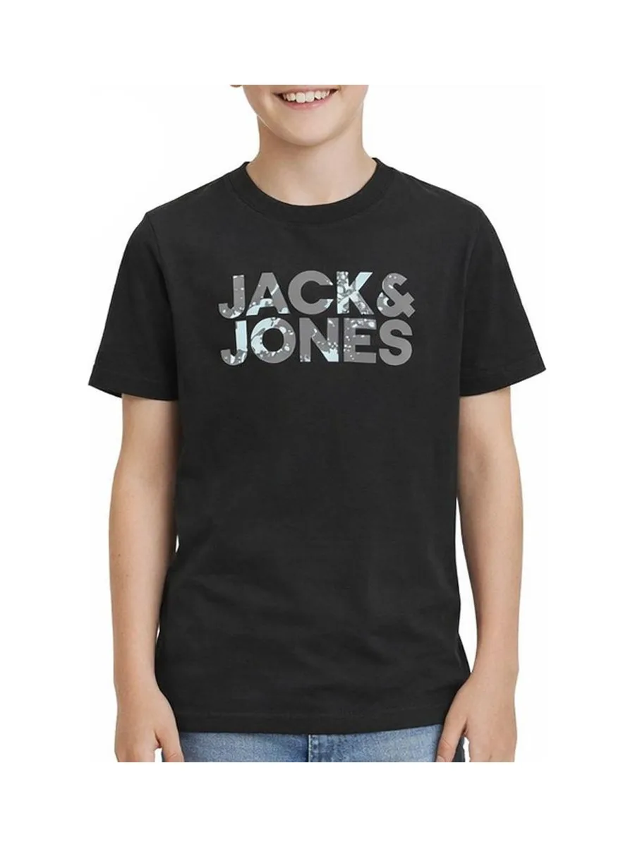 T-shirts Noir Garçon Jack & Jones Corp Splash 2
