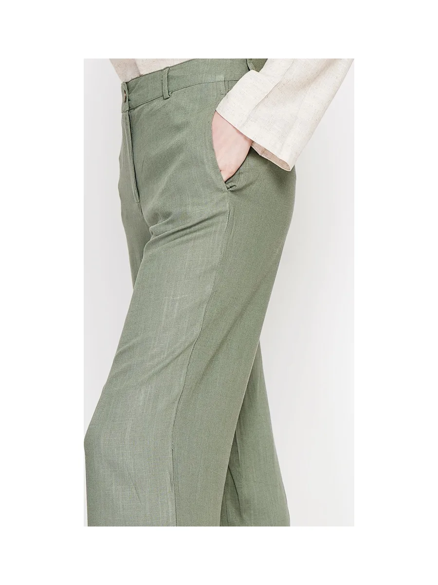 Pantalon coupe large et droite poches latérale fermeture zippée 7