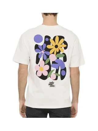 T-shirt Blanc Homme Only & Sons Flower 2