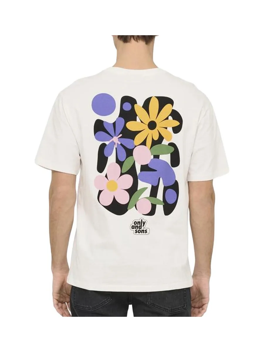 T-shirt Blanc Homme Only & Sons Flower 2