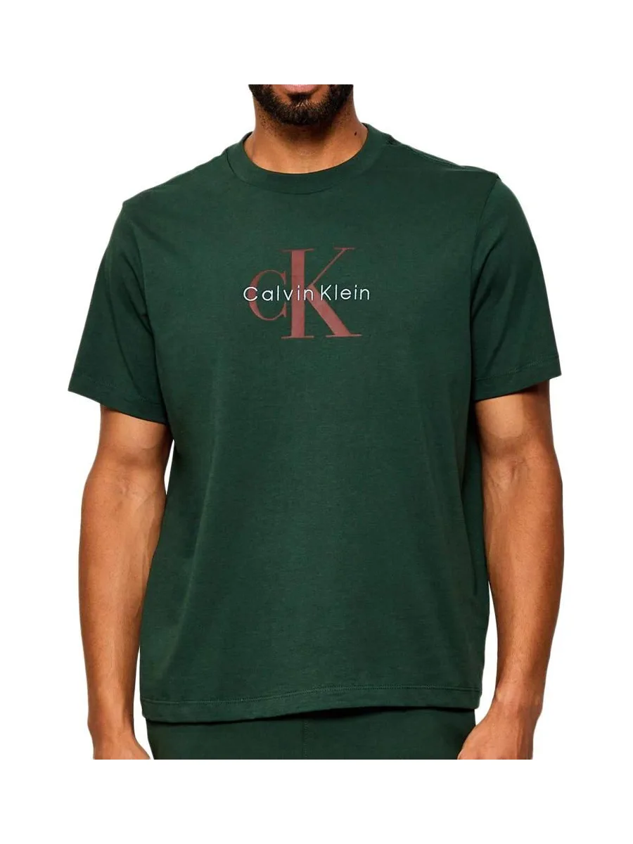 T-Shirt Vert Homme Calvin Klein Jeans Hero 2