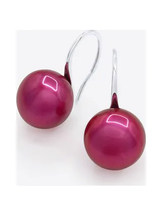 Boucles d'Oreilles Véritables Perles d'Eau Douce Bouton 9-10 mm — Argent 925 Millièmes Rhodié 1