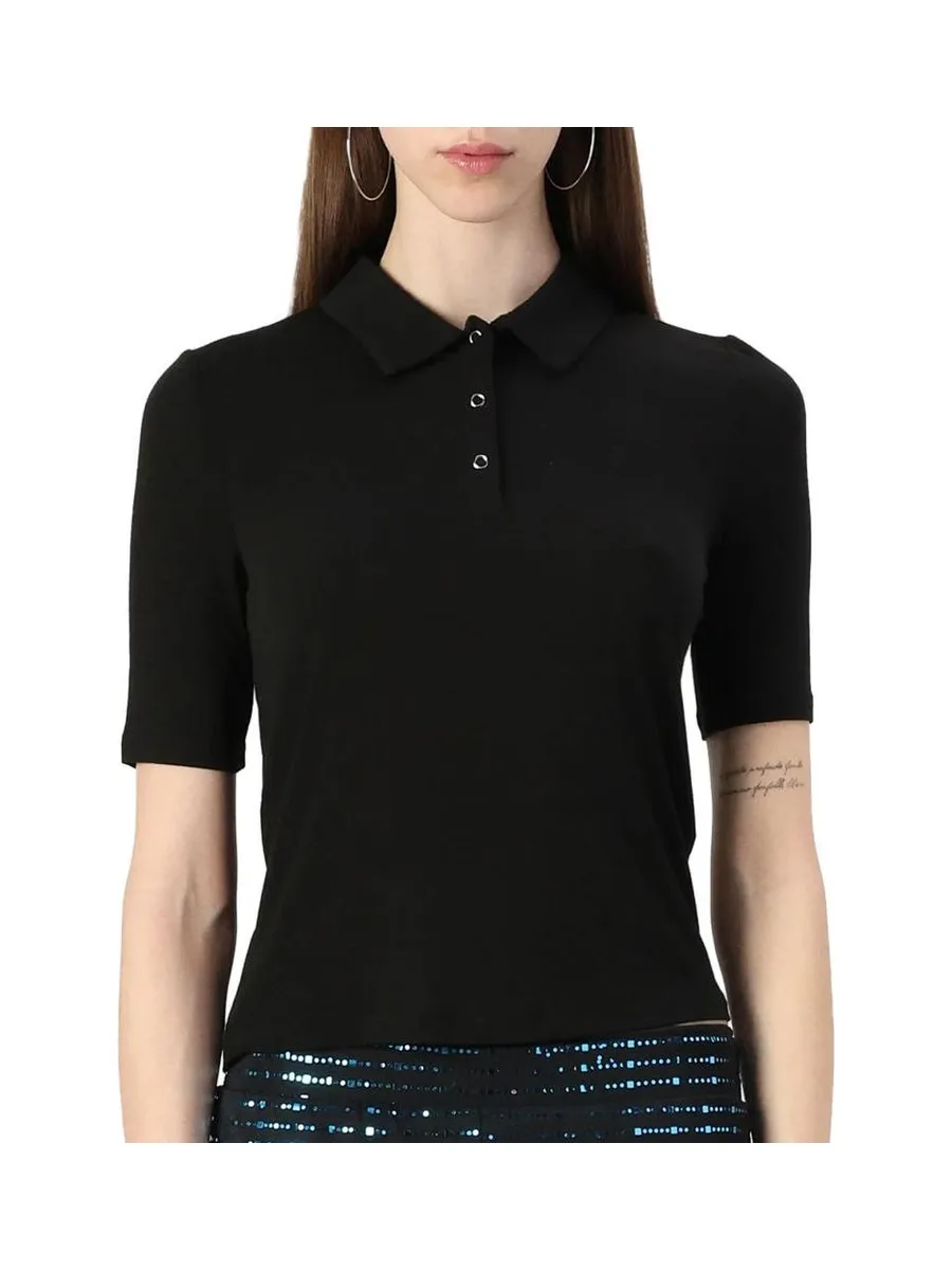 Polo Noir Femme JDY Sanni 2/4 2