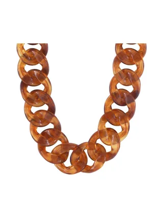 Collier chaîne en résine Marron Femme Clio Blue Lena 2