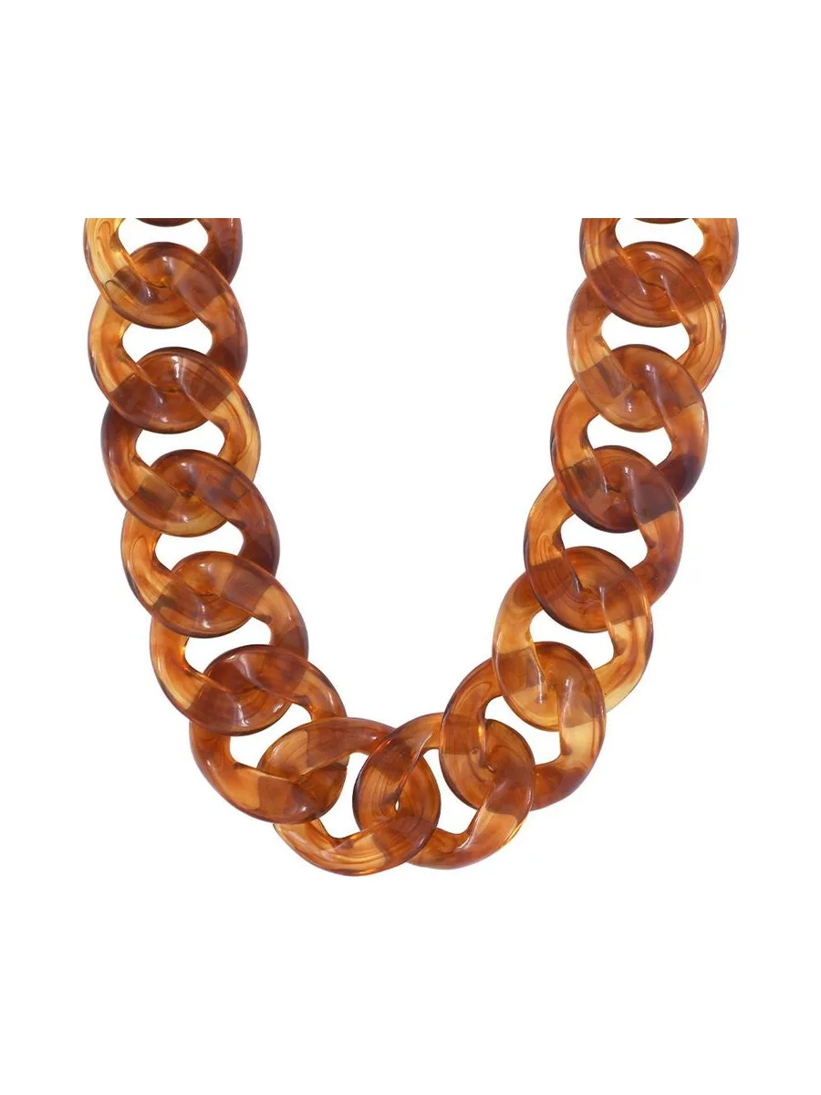 Collier chaîne en résine Marron Femme Clio Blue Lena 2