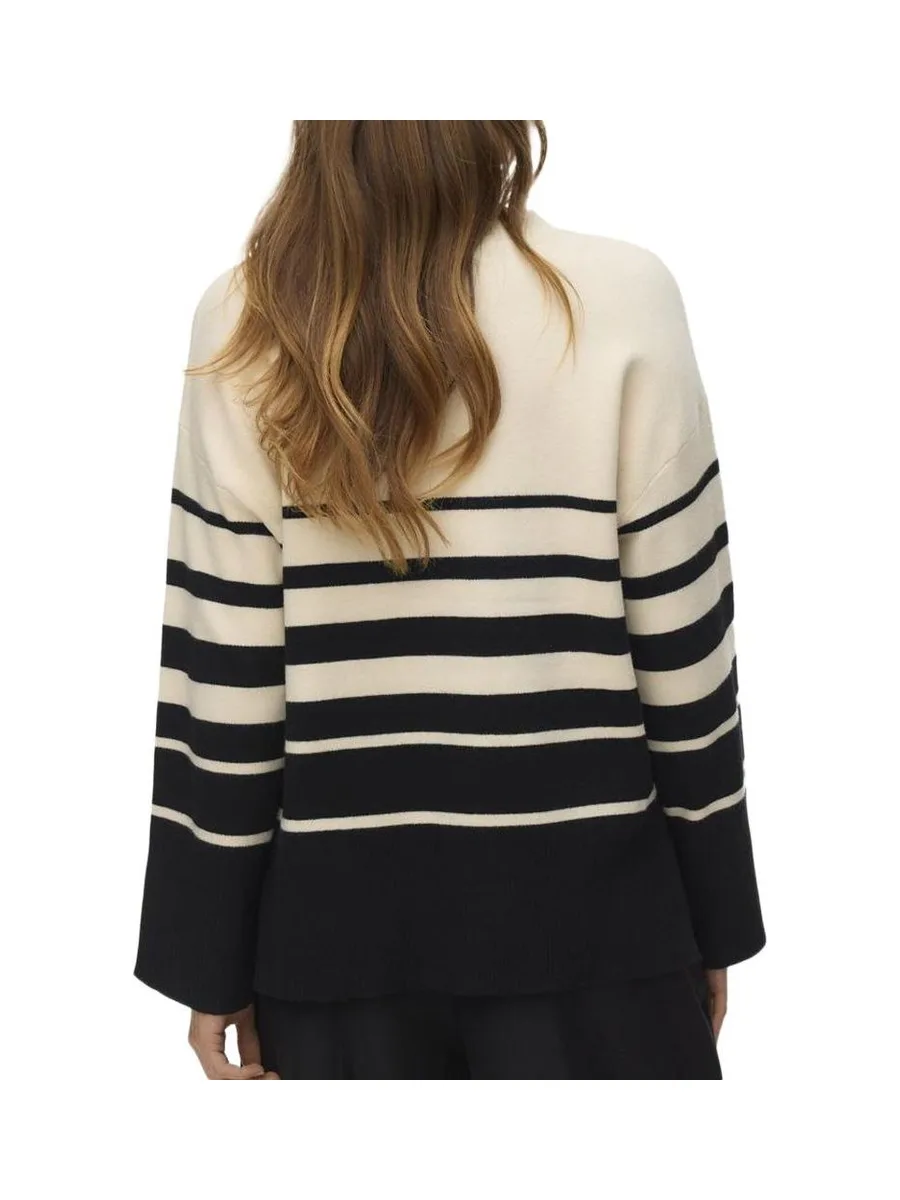 Pull Beige/Noir à rayures Femme Vero Moda Saba 3