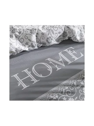 Parure de lit coton uni CHARME Gris Today 220x240 3