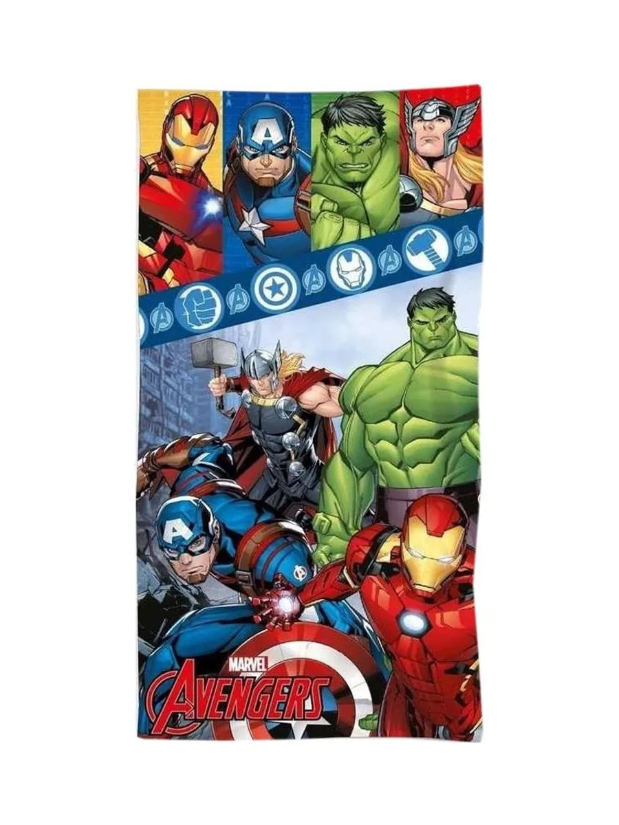 Serviette Bleu/Jaune/Rouge Garçon Sport Zone Avengers 2