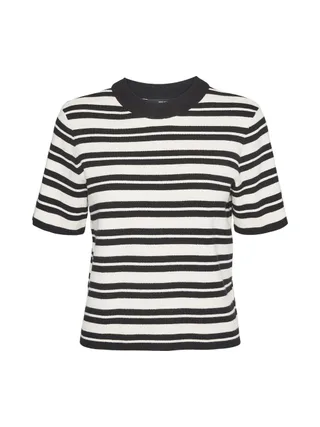 T-Shirt Beige/Noir Femme Vero Moda Gold 3