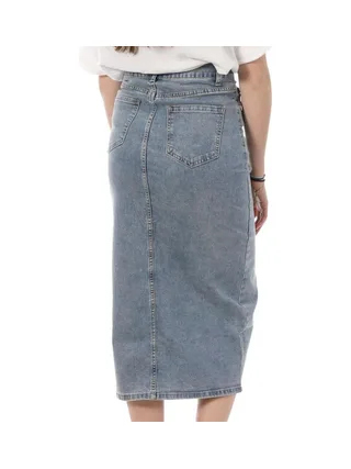 Jupe En Jean Bleu Délavé Femme Monday Premium 392 2
