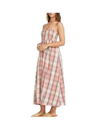 Robe Rose à Carreaux Femme Billabong All Day Midi 1