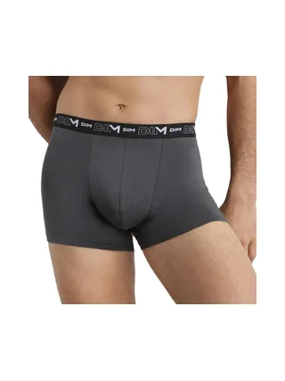 X3 Boxers Noir/Gris Homme Dim Coton Stretch - Taille 2