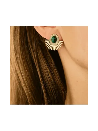 Boucles d'oreilles à clip Bianca - Vert 2
