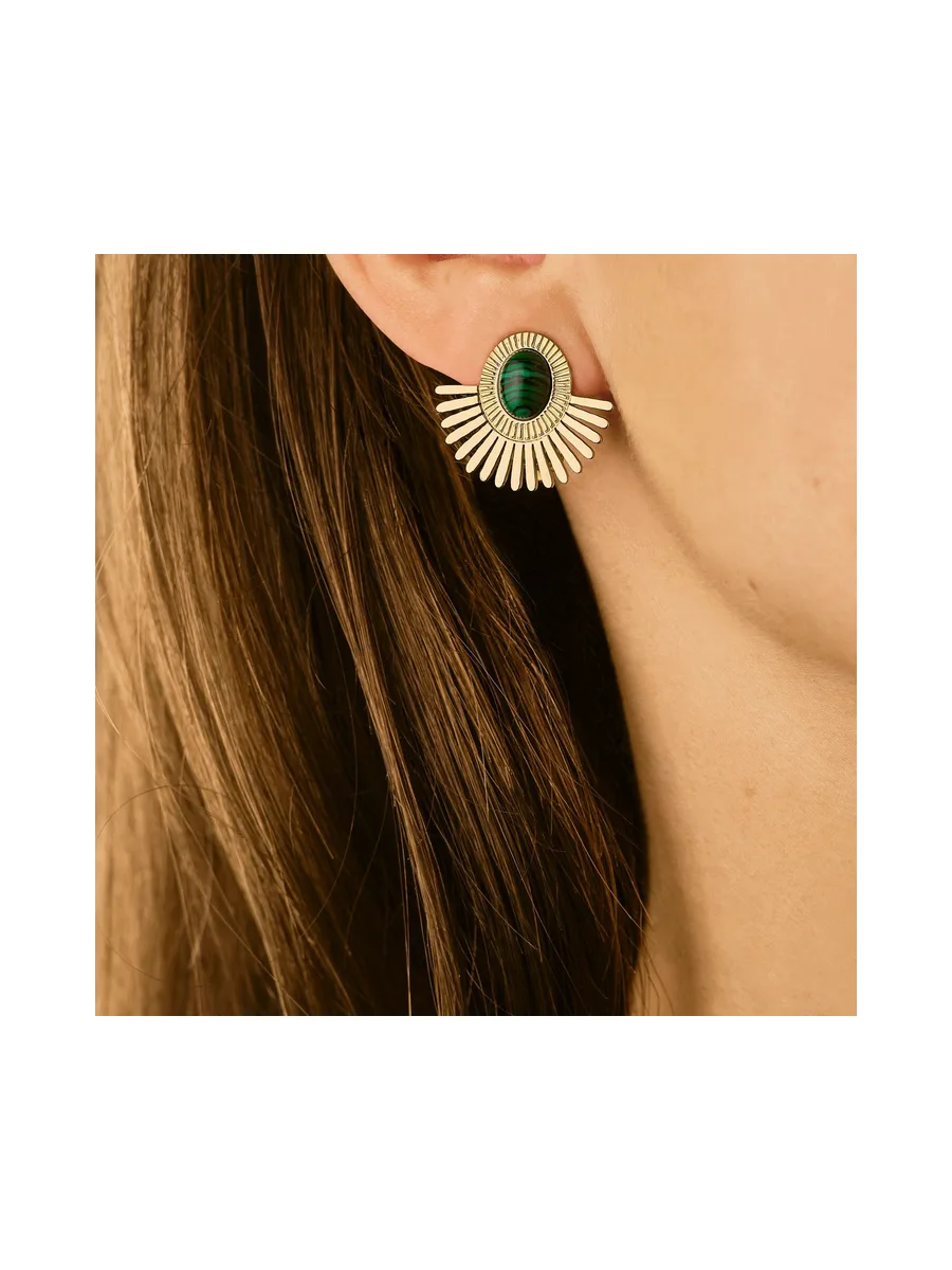 Boucles d'oreilles à clip Bianca - Vert 2
