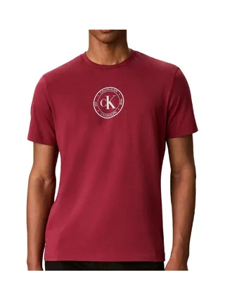 T-Shirt Rouge Homme Calvin Klein Jeans Ss 30s Eu Crest 1