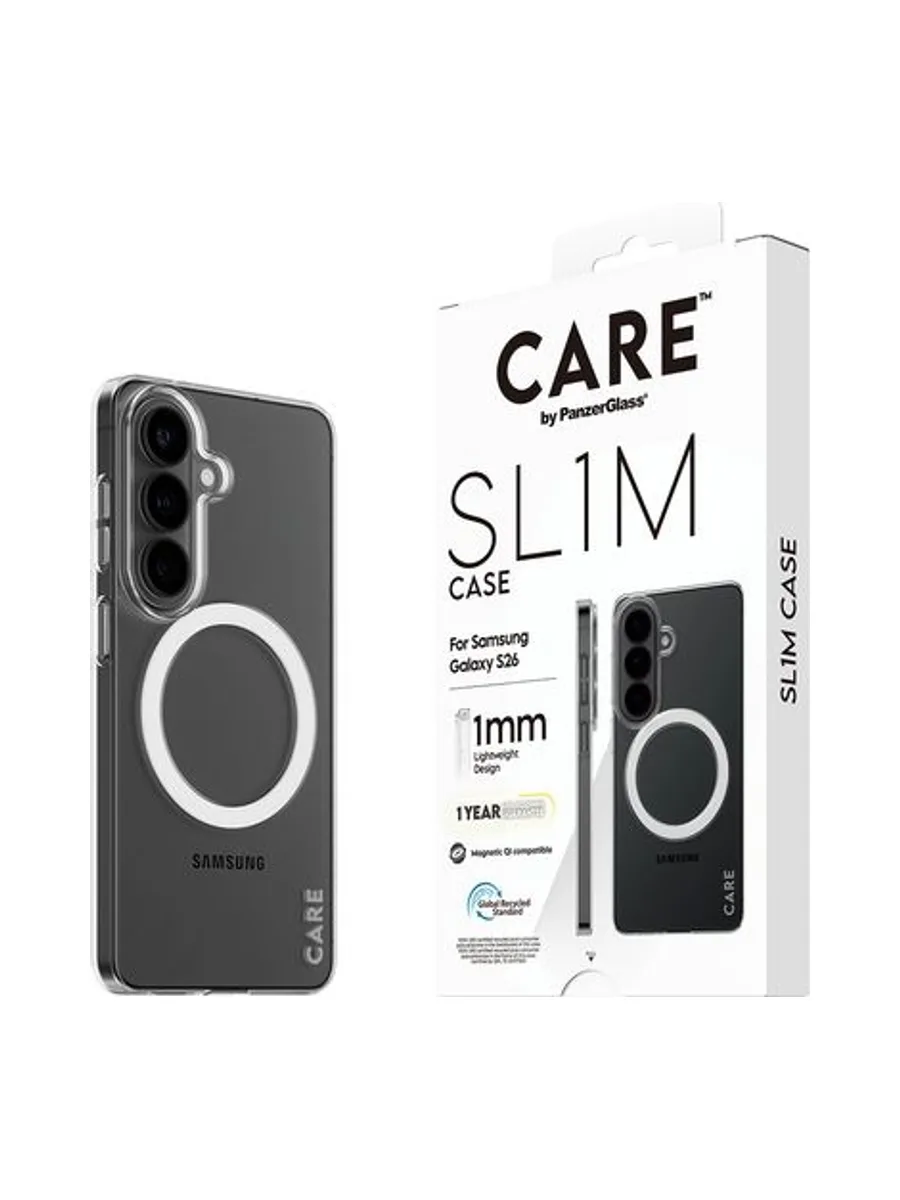 PanzerGlass CARE™ by ® SL1M Case Transparent w. Qi Samsung Galaxy S26 mobile phone case 6