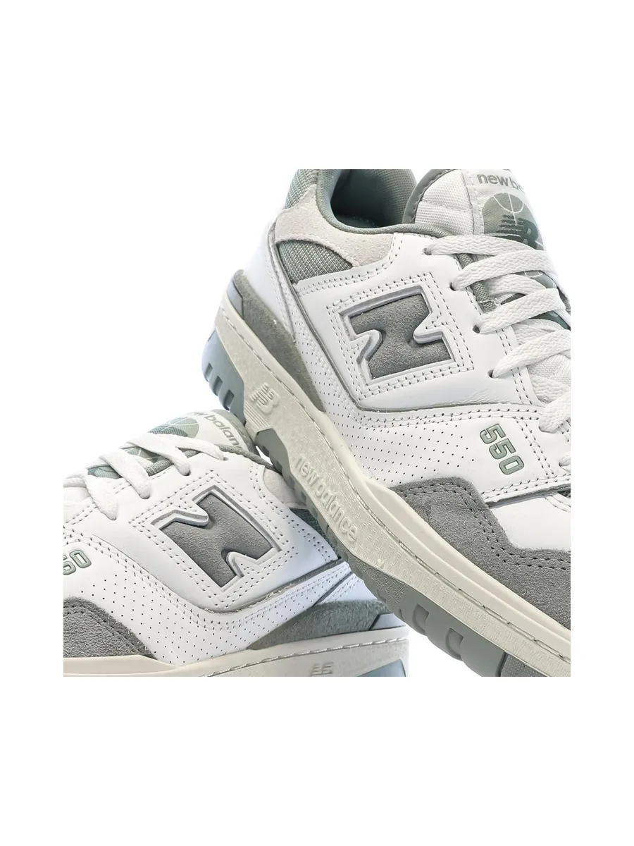 Baskets Blanches/Grises Femme New Balance Bb550 8