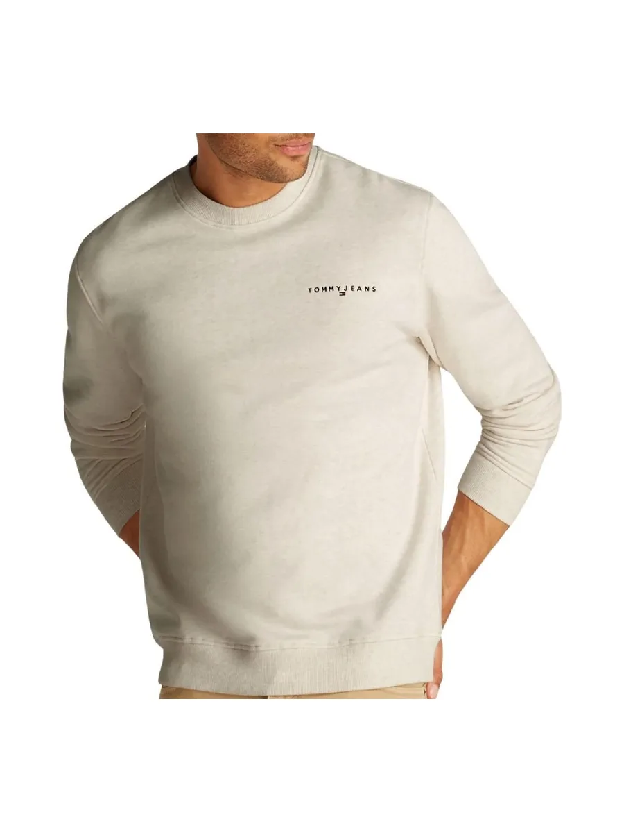 Sweat Beige Homme Tommy Hilfiger Linear Crew 2