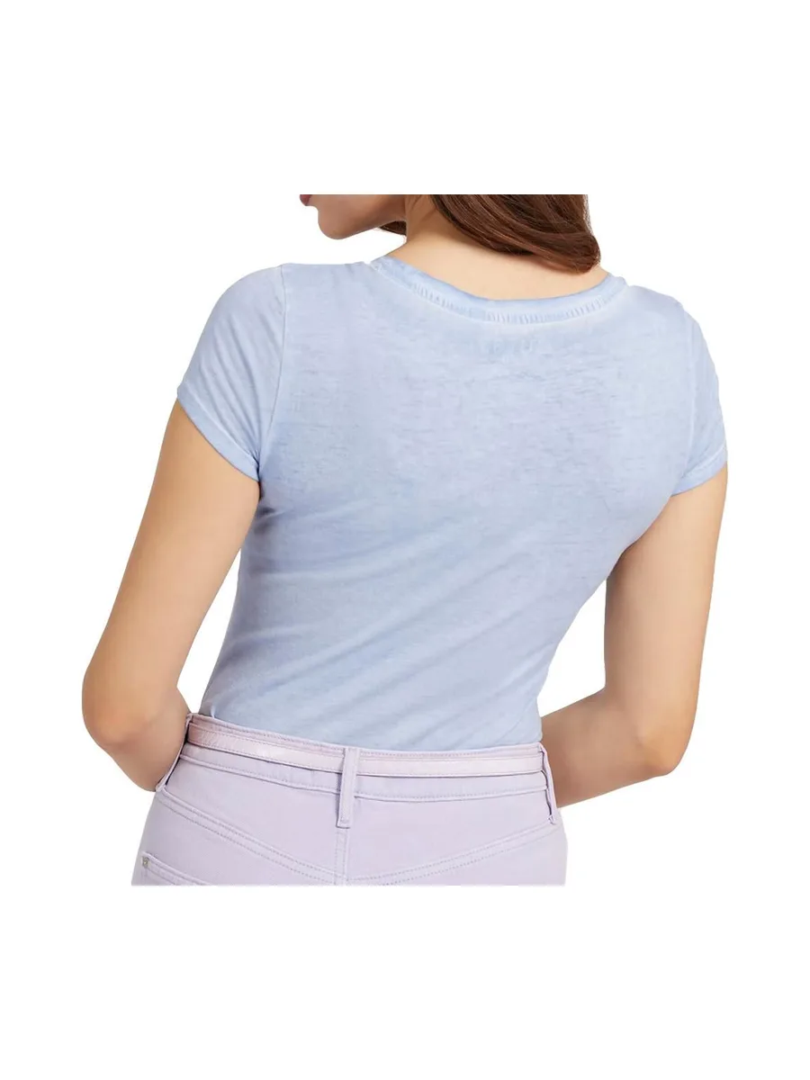 T-shirt Bleu Femme Guess Script 3