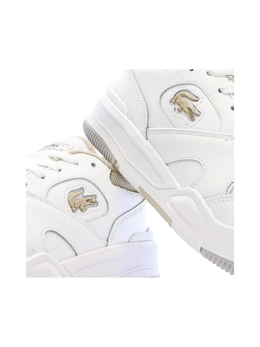 Baskets Blanc/Camel Femme Lacoste Lineshot 7