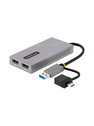 USB to Dual HDMI Adapter 4K30Hz+1080p 1