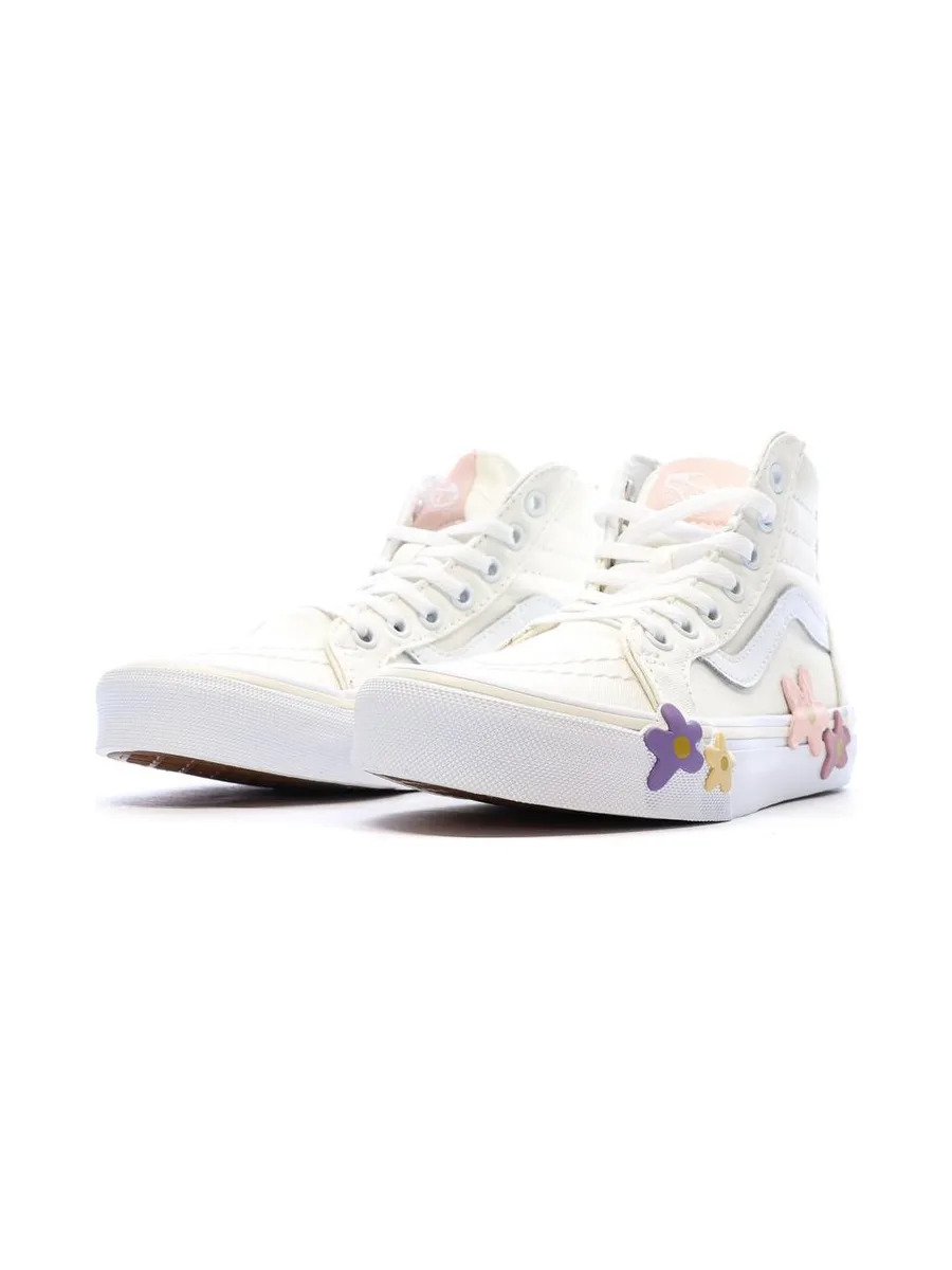 Baskets Beiges Fille Vans Flower 6