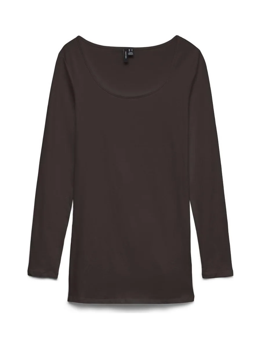 T-shirt Marron Femme Vero Moda Maxi My Ls Soft 2