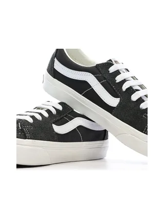 Baskets Gris/Blanc Femme Vans Sk8-low Canva 7