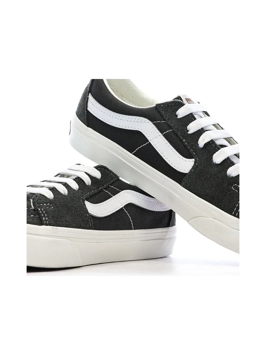 Baskets Gris/Blanc Femme Vans Sk8-low Canva 7