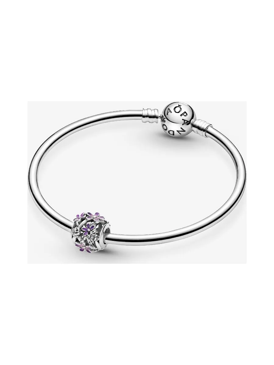 Pandora - Charm Marguerite Purple shaded émaillé en argent sterling rose 1