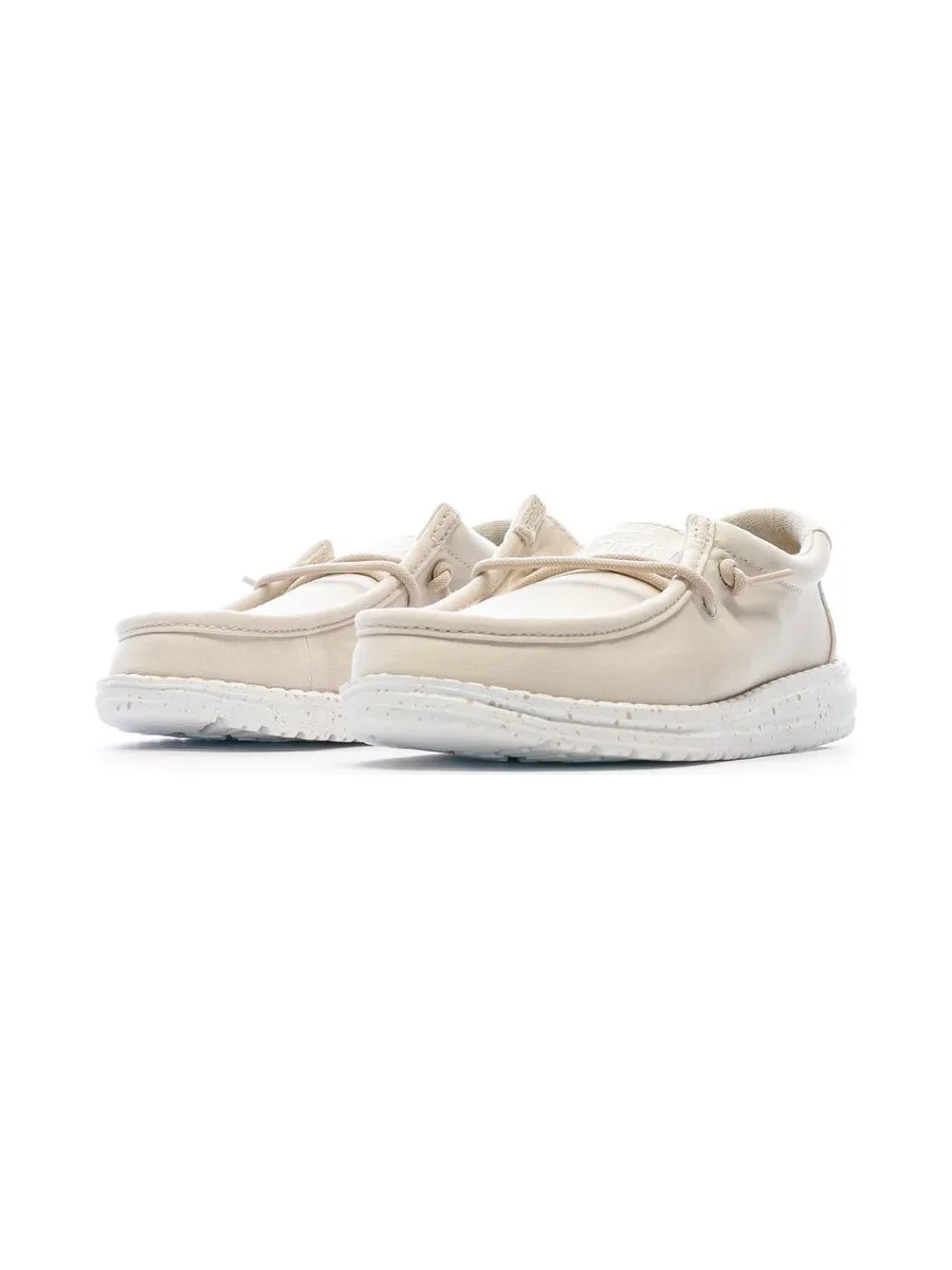 Chaussures Beige Fille Hey Dude Wally Youth Slub Canvas 7