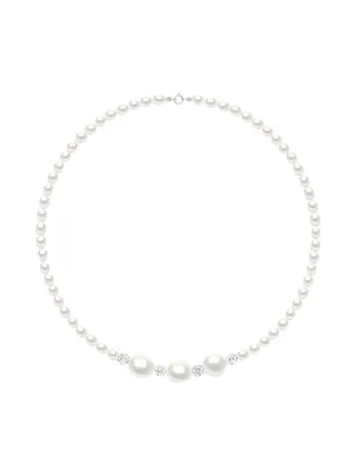 Collier Perles de Culture d'Eau Douce Baroques 11-12 mm — Argent 925 Millièmes Rhodié — 42 cm 1