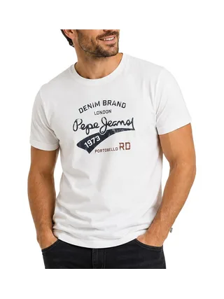 T-Shirt Blanc Homme Pepe jeans Nd 1