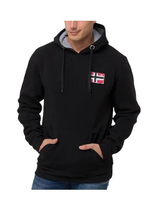 Sweat à Capuche Noir Homme Geographical Norway Fondant 1